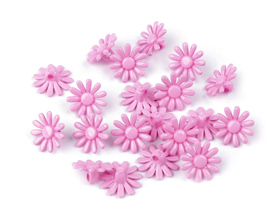 Plastové gombíky / korálky kvet Ø15 mm - 5 ks