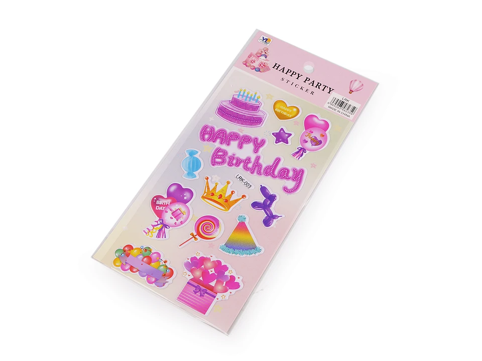 Samolepky plastické - narodeninové Happy Birthday