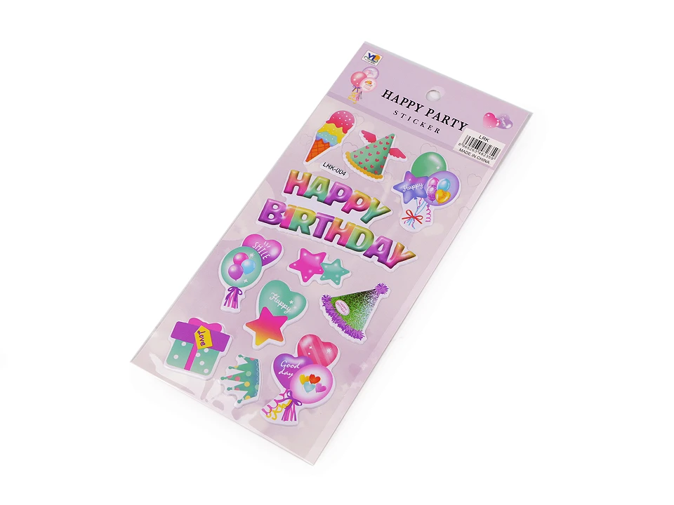 Samolepky plastické - narodeninové Happy Birthday