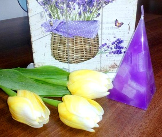 Plastový tulipán - žlto-biely 1 ks