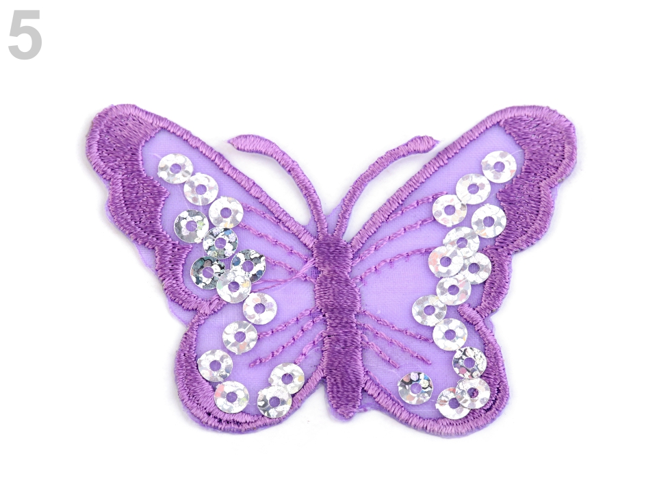 Nažehlovačka motýľ s flitrami-2ks