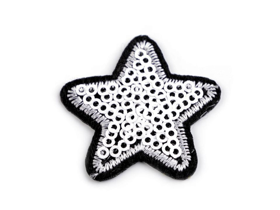 Nažehlovačka hviezda s flitrami - 1 ks