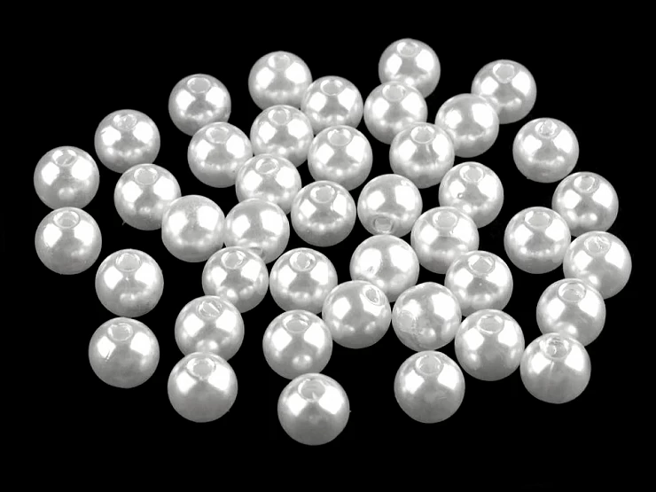 Plastové voskové koráliky / perly Glance Ø8 mm - 20g