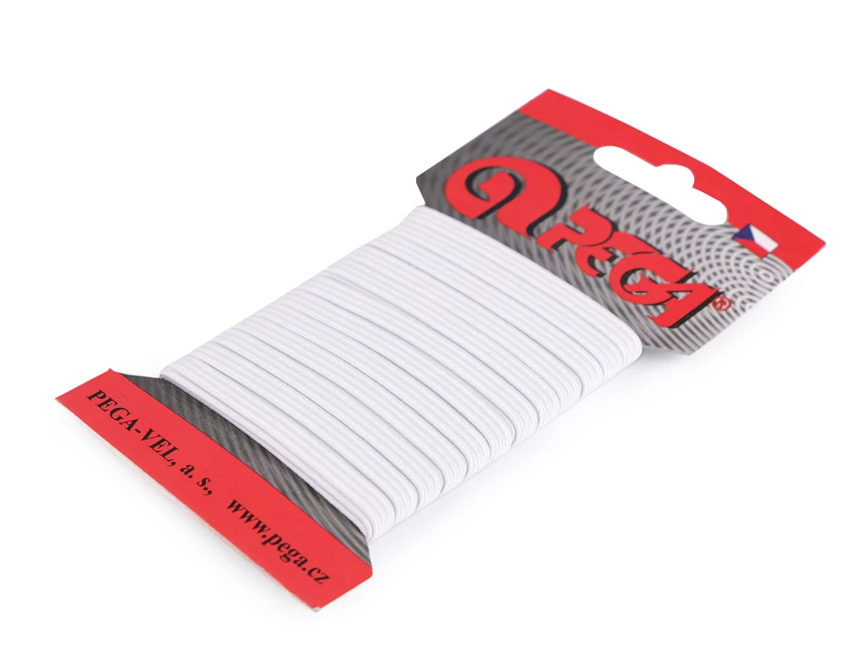 Prádlová gumička na karte šírka 4 mm- 1karta