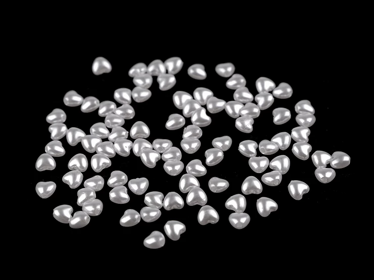 Plastové voskové korálky / perly Glance srdce 4x5 mm - 5g