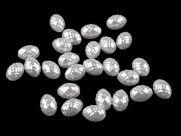 Plastové voskové korálky / perly Glance 8x11 mm - 10g