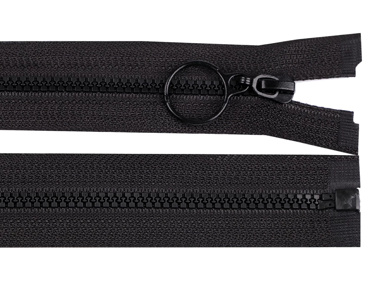 Kostený zips 4 mm deliteľný s krúžkom dĺžka 30 cm - 1 ks