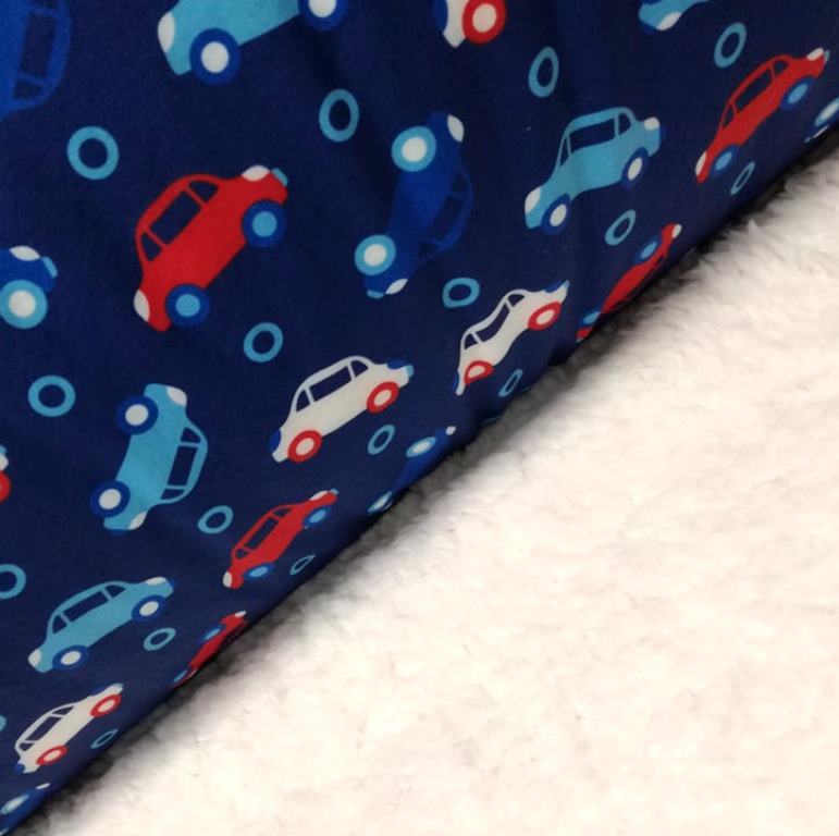 ZIMNÝ SOFTSHELL COSY S BARANČEKOM- AUTÍČKA NA MODROM - ZBYTOK 60 cm!!!