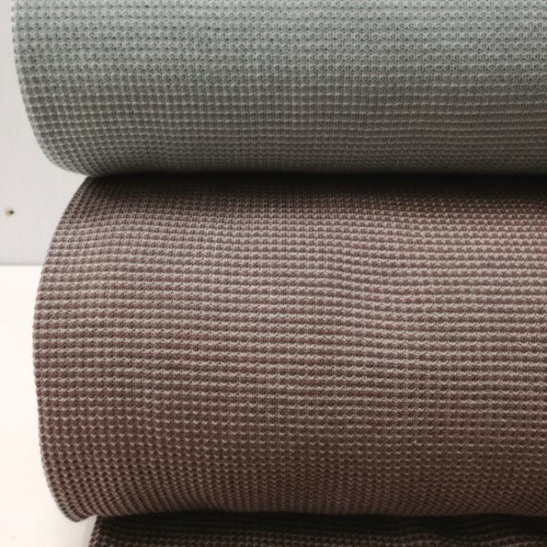 WAFFLE JERSEY - HNEDÉ OBOJSTRANNÉ-zbytok 65cm !