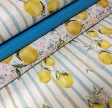 CITRÓNY NA PRUHOVANEJ POŤAHOVKE-zbytok 85cm !
