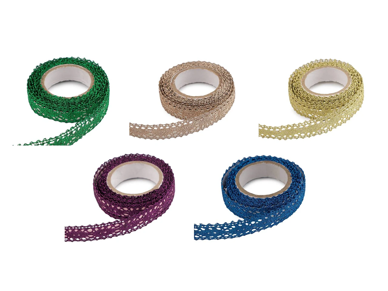 Samolepiaca čipka šírka 15 mm metalická- 1ks