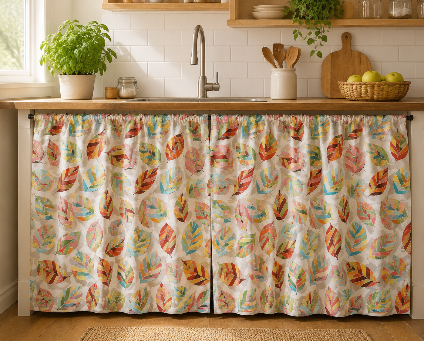 LISTY OTOŇO MULTICOLOR NA POŤAHOVKE-posledný kus 90x140cm