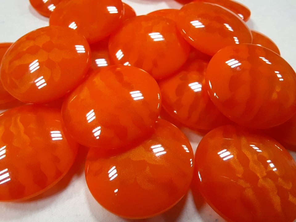Oranžový vzorovaný gombík  Ø 23mm - 1 ks