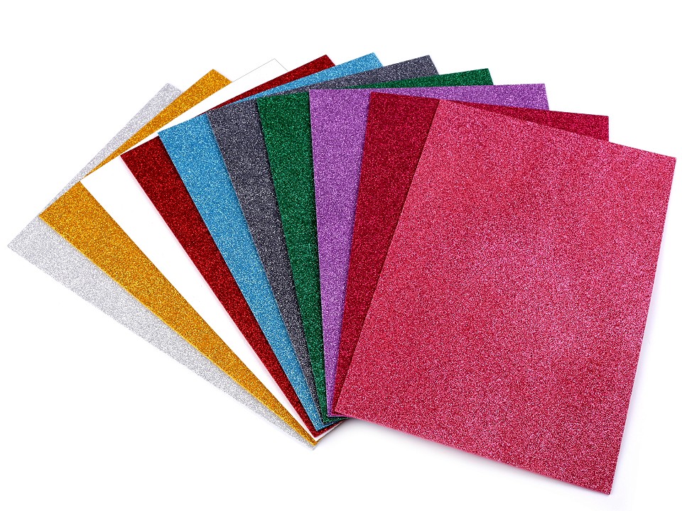 Penová guma Moosgummi s glitrami 20x30 cm - 2ks