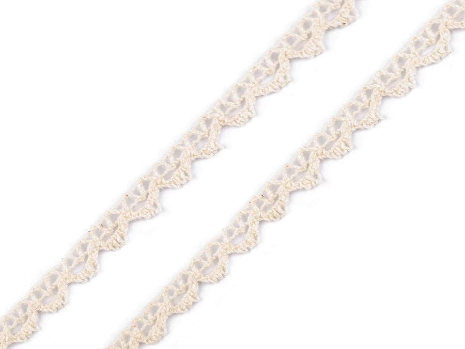 Bavlnená čipka paličkovaná šírka 7 mm - 1 m