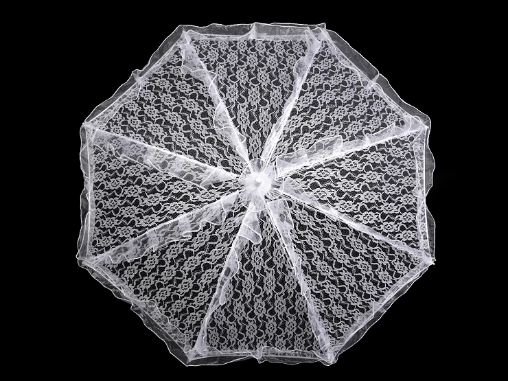 Svadobný čipkový vystreľovací dáždnik - 1ks