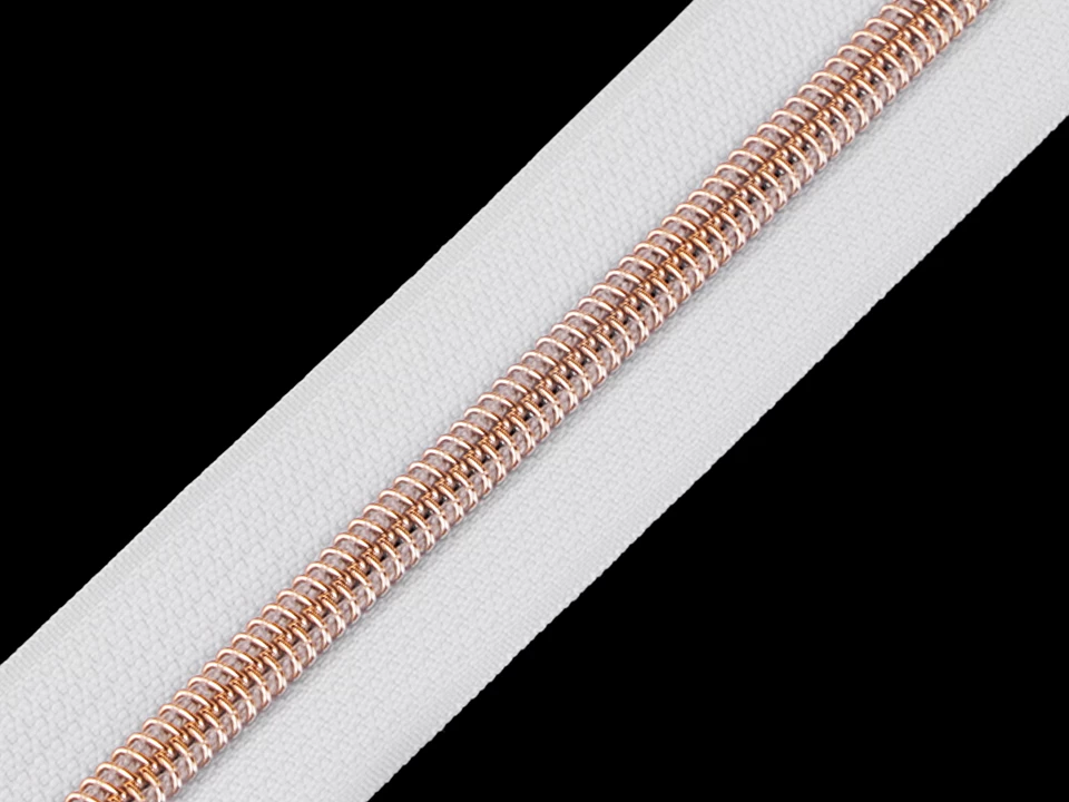 Zips špirálový šírka 6 mm s metalickými zúbkami metráž - 1 m