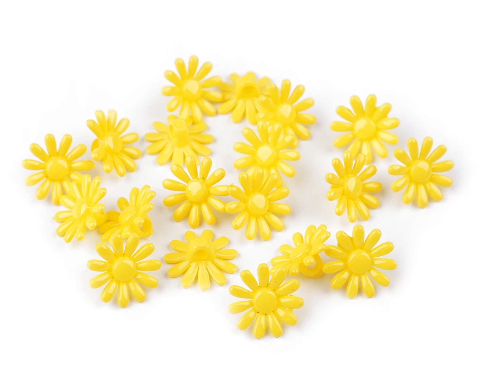 Plastové gombíky / korálky kvet Ø15 mm - 5 ks
