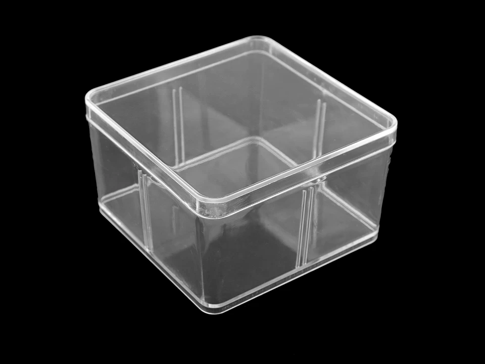 Plastová krabička / box s vekom 9,5x9,5x5,5 cm-1ks