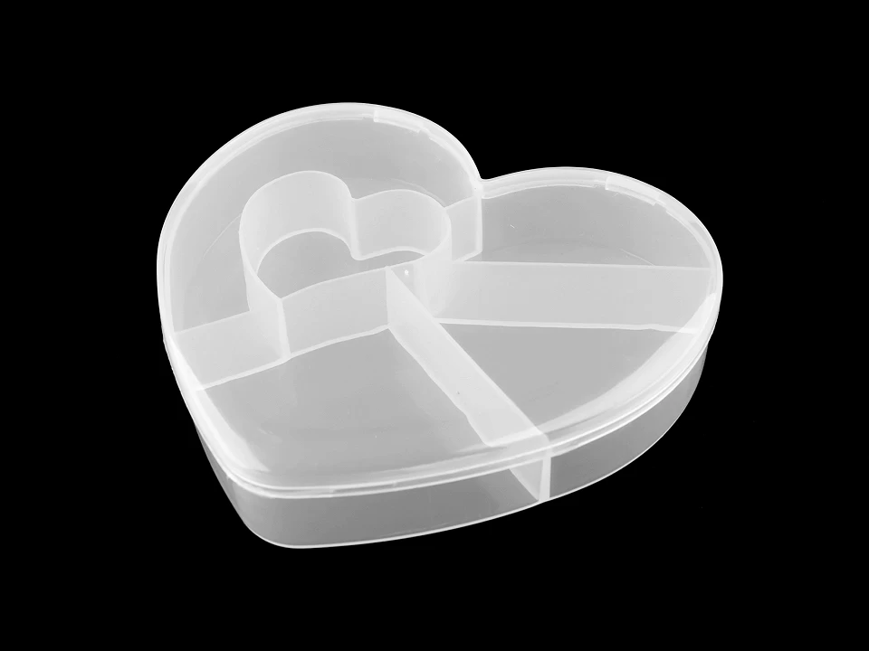 Plastový box / zásobník srdce 12x13, 5x2, 5 cm-1ks