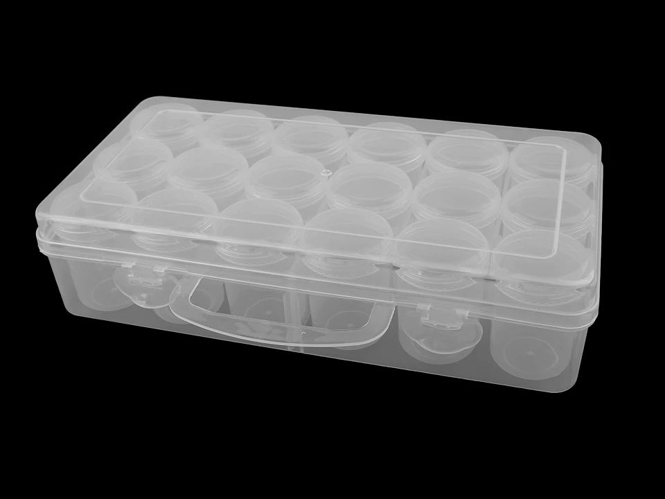 Plastový box / zásobník 18 skrutkovacích dózičiek-1ks