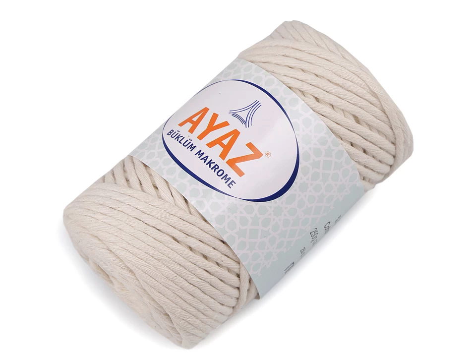 Bavlnená pletacia priadza Ayaz Büklüm Makrome 250g