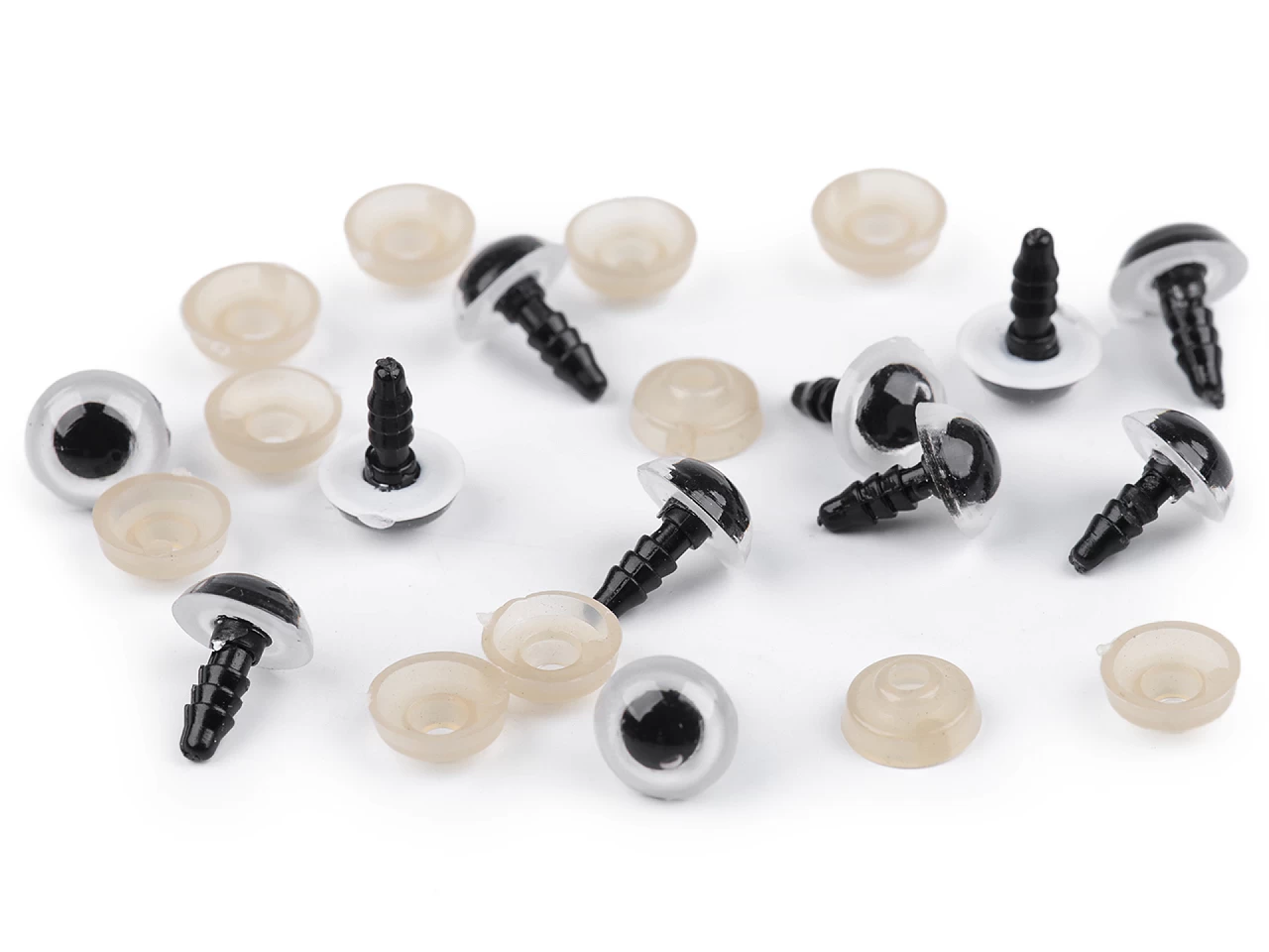 Oči s poistkou Ø10 mm- 10 sada (10 očí)