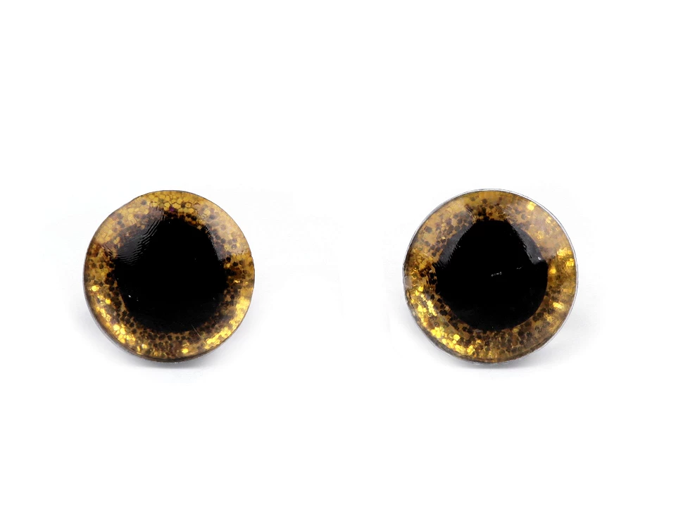 Oči glitrové s poistkou Ø10 mm - 2 sada (2 oči)