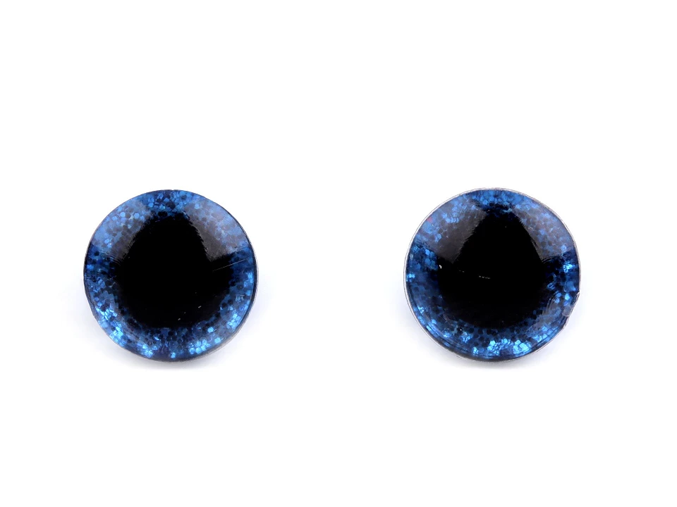Oči glitrové s poistkou Ø10 mm - 2 sada (2 oči)