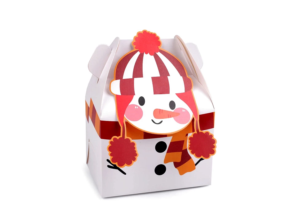 Vianočná darčeková krabička snehuliak-1ks