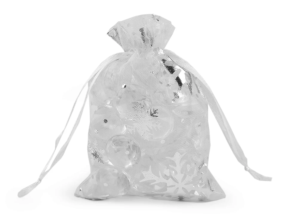 Darčekové vrecúško 8,5x12 cm organza hviezda - 5ks