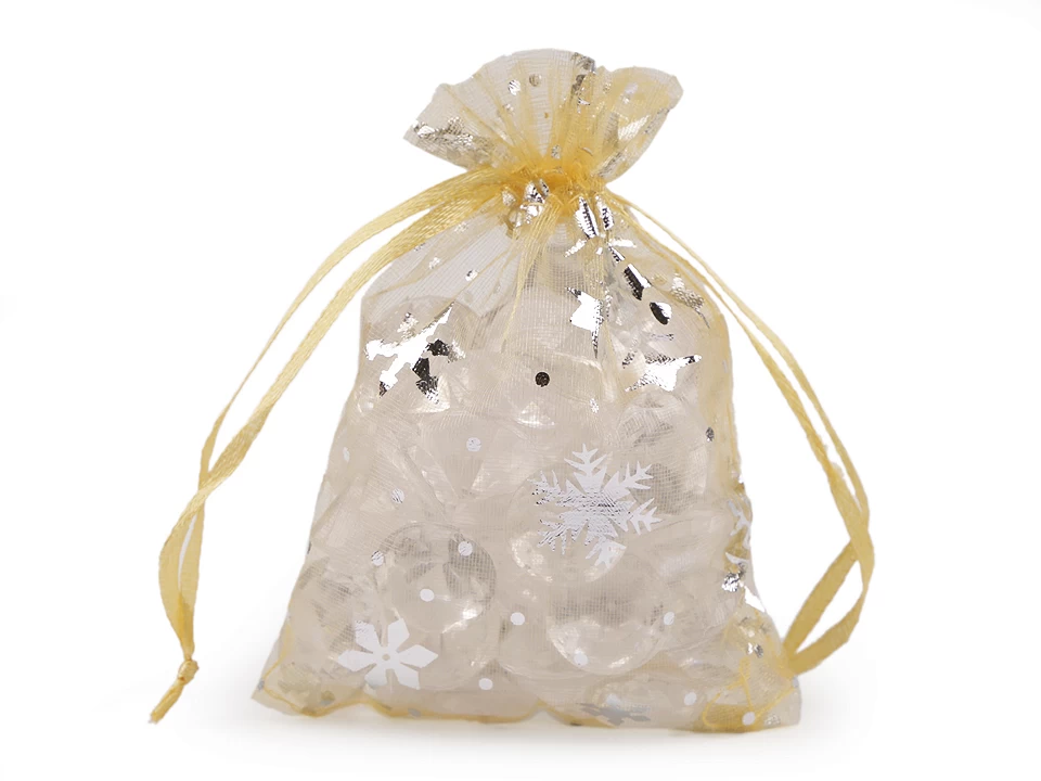 Darčekové vrecúško 8,5x12 cm organza hviezda - 5ks