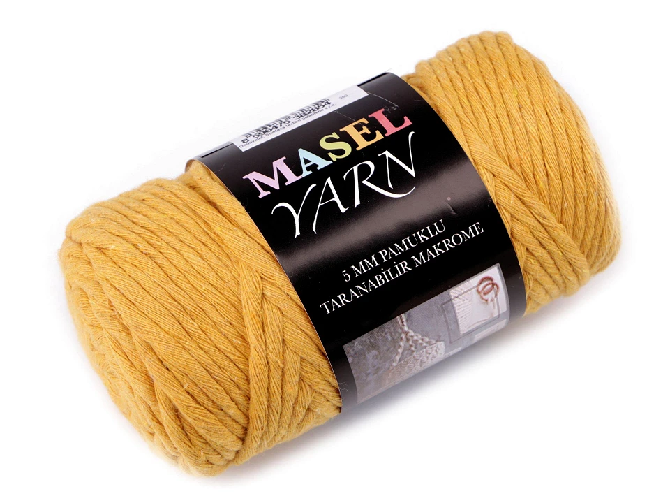 Recyklovaná bavlnená priadza macrame Ø5 mm