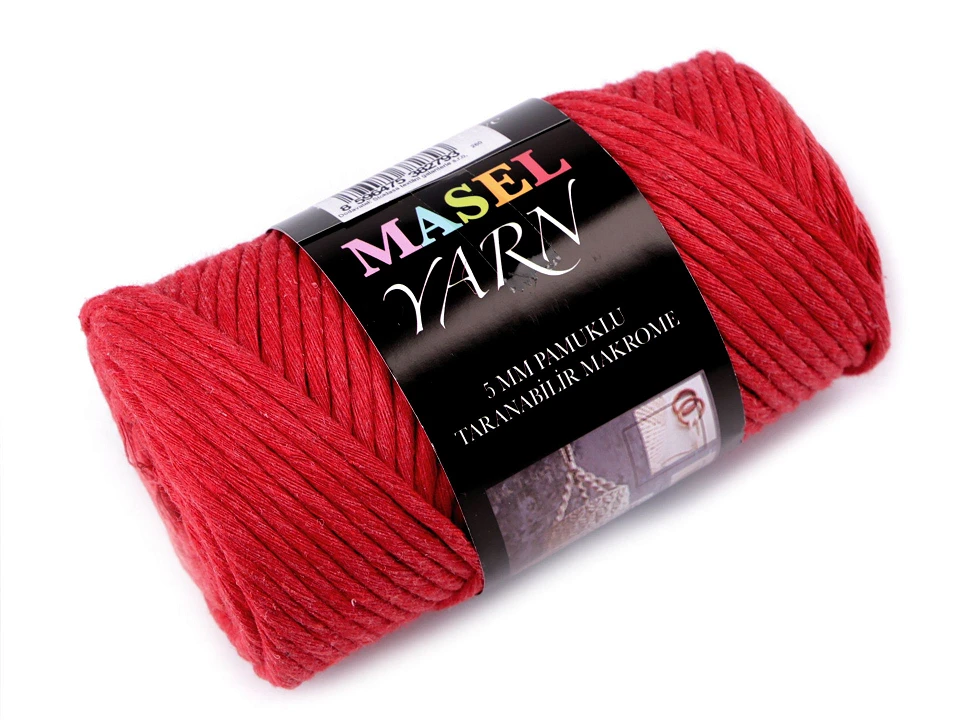 Recyklovaná bavlnená priadza macrame Ø5 mm
