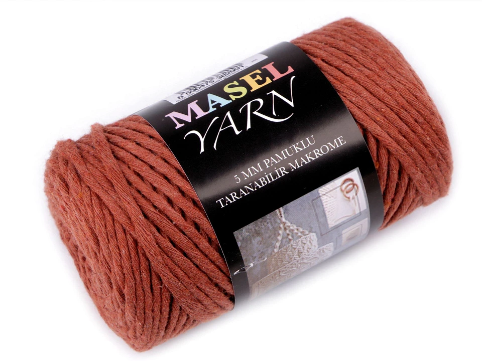 Recyklovaná bavlnená priadza macrame Ø5 mm