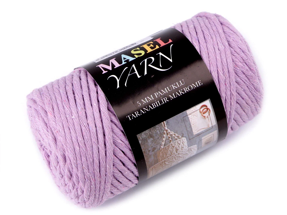 Recyklovaná bavlnená priadza macrame Ø5 mm