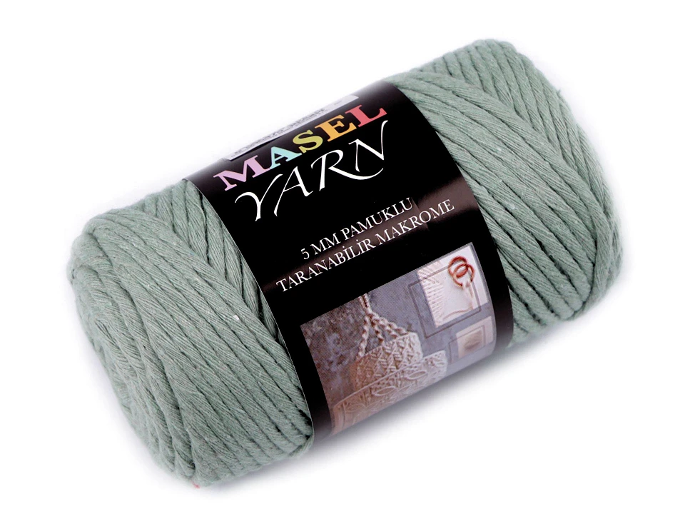Recyklovaná bavlnená priadza macrame Ø5 mm