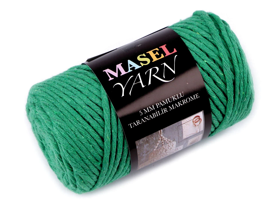 Recyklovaná bavlnená priadza macrame Ø5 mm