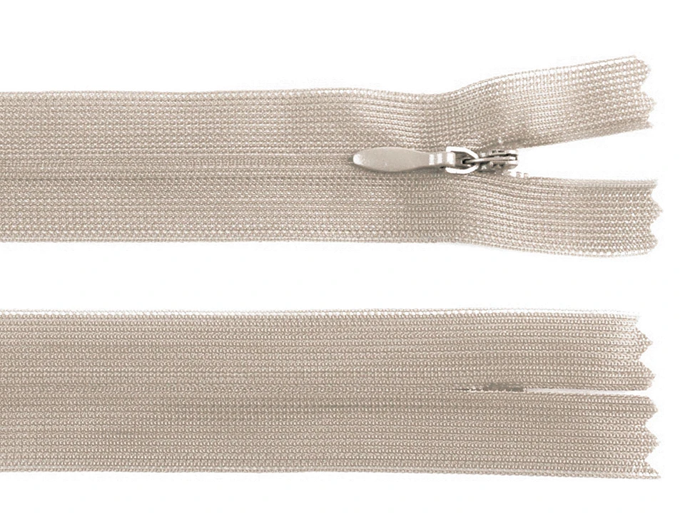 Špirálový zips skrytý šírka 3 mm dĺžka 30 cm dederon -1ks