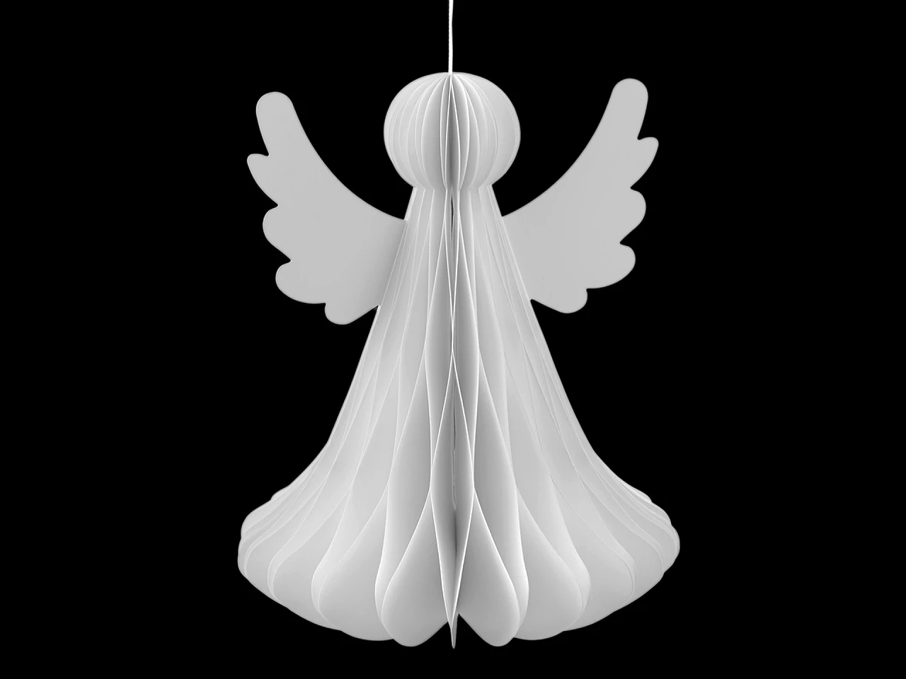 Papierový skladací anjel na zavesenie 24 cm - 1 ks