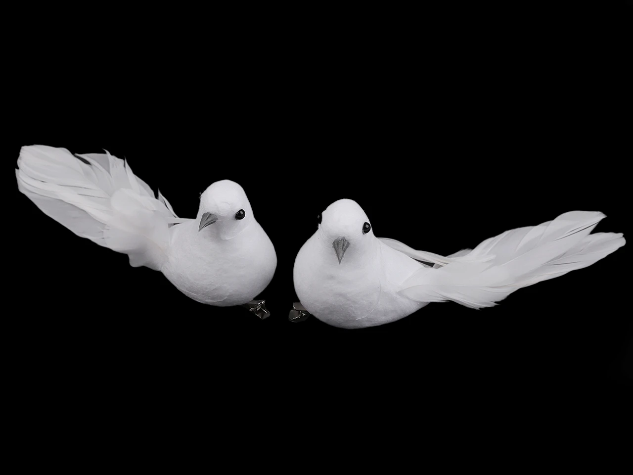 Dekorácia holubica s klipom svadobná, vianočná - 2 ks