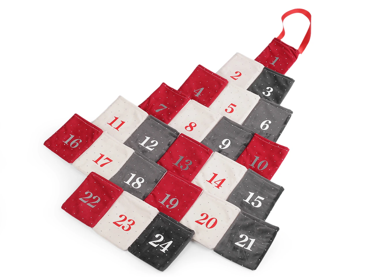 Adventný kalendár zamatový s kamienkami - 1 ks
