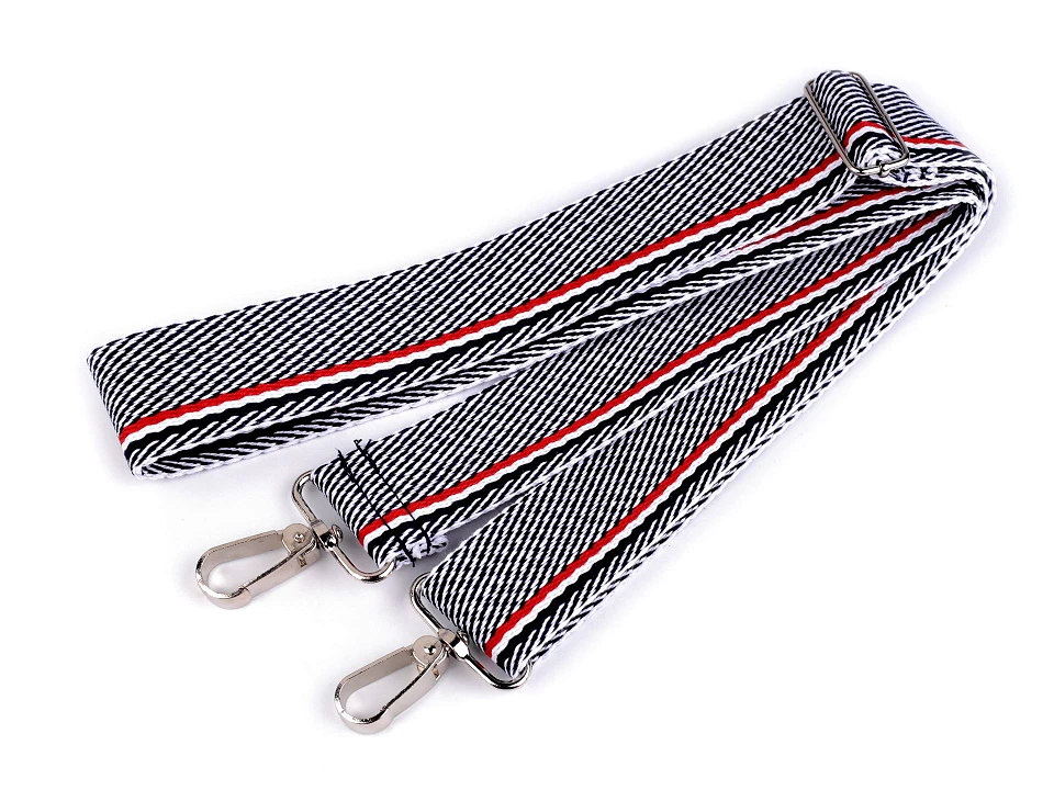 Textilné ucho / popruh na tašku s karabínkami dĺžka 79-142 cm - 1 ks