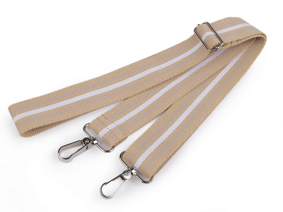 Textilné ucho / popruh na tašku s karabínkami dĺžka 79-142 cm - 1 ks