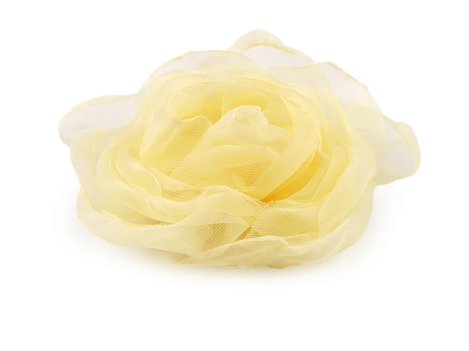 Organzový kvet ruže na našitie a nalepenie Ø8 cm