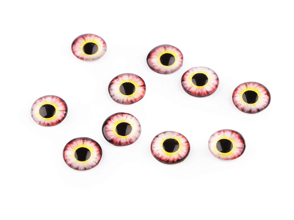 Sklenené oči na nalepenie Ø10mm- 10ks