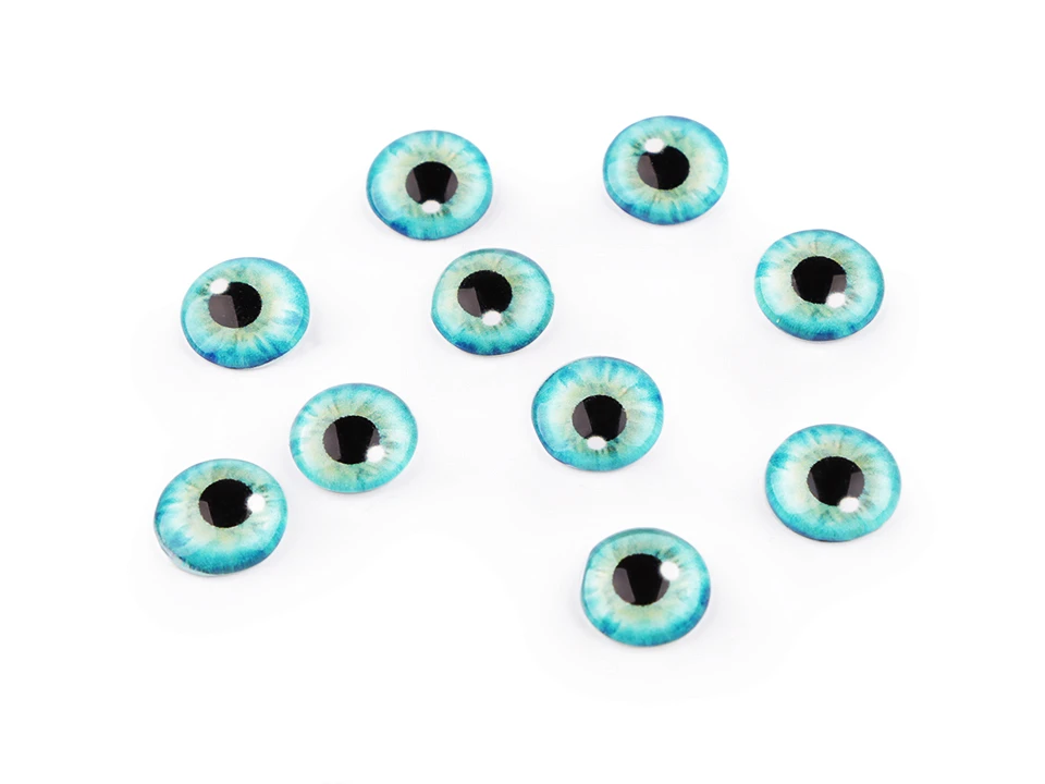 Sklenené oči na nalepenie Ø10mm- 10ks