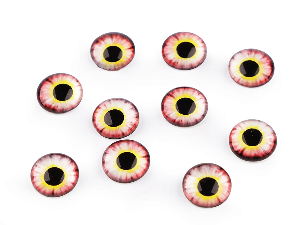 Sklenené oči na nalepenie Ø12mm- 10ks
