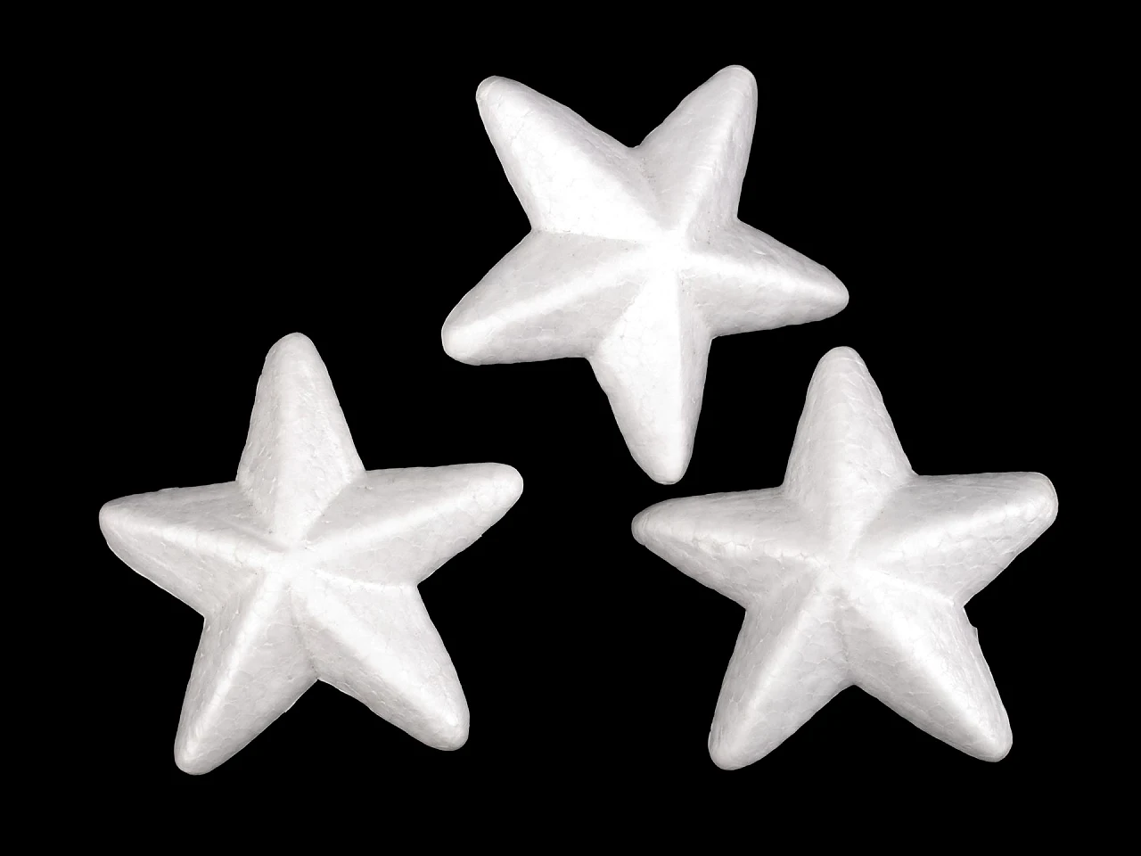 Hviezda 3D Ø8,5 cm polystyrén - 3 ks