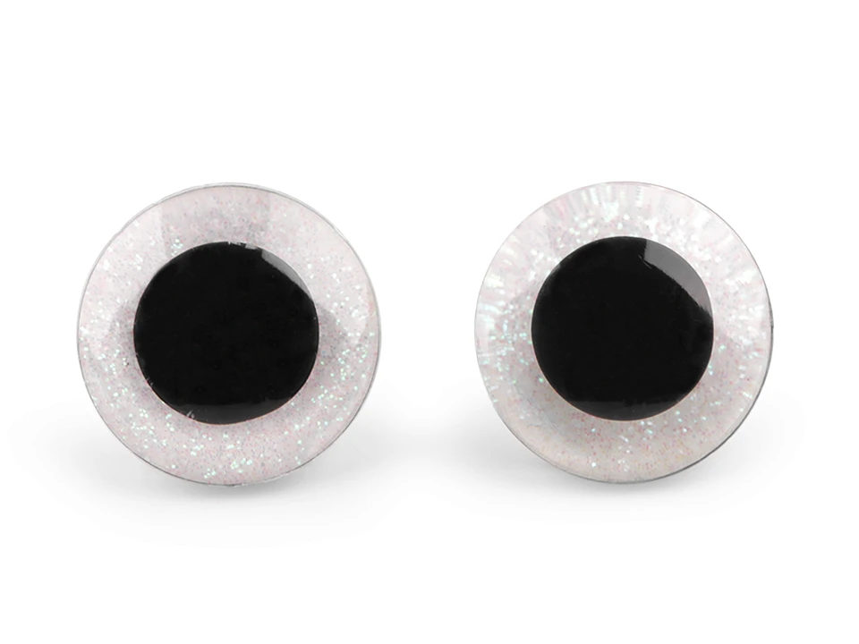 Oči glitrové s poistkou Ø25 mm- 4sada (4oči)
